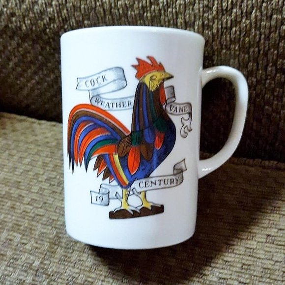 Cock WeatherVane Rooster Coffee Cup Mug Vintage - Picture 1 of 3